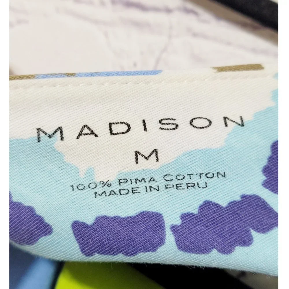 MADISON Pima Cotton Abstract Maxi Dress M